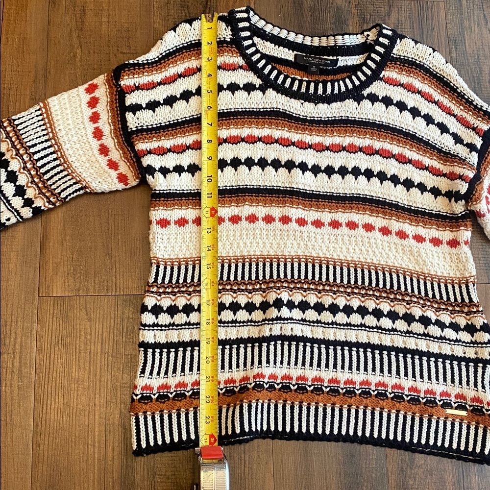 Marc New York Striped Sweater - Black, Red, Cream - Picture 11 of 17